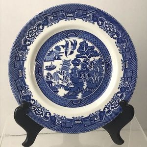WOOD & SONS WOODS WARE BLUE WILLOW 8" Luncheon Plate